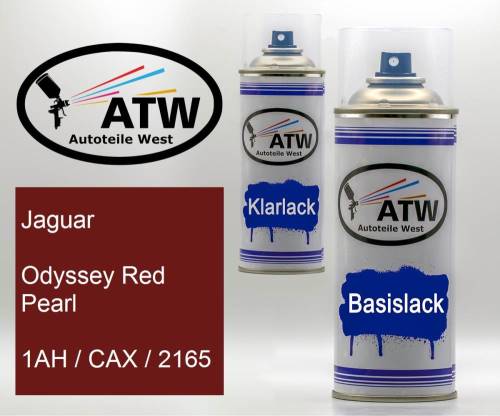 Jaguar, Odyssey Red Pearl, 1AH / CAX / 2165: 400ml Sprühdose + 400ml Klarlack - Set, von ATW Autoteile West.